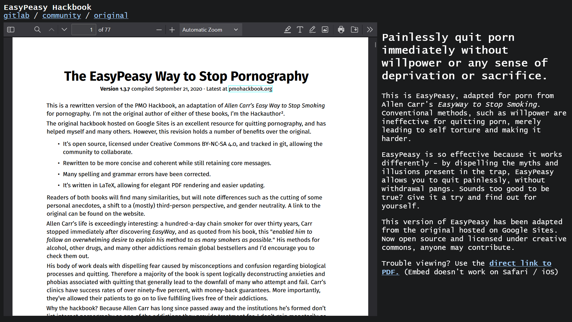 First version of Easypeasy Hackbook
